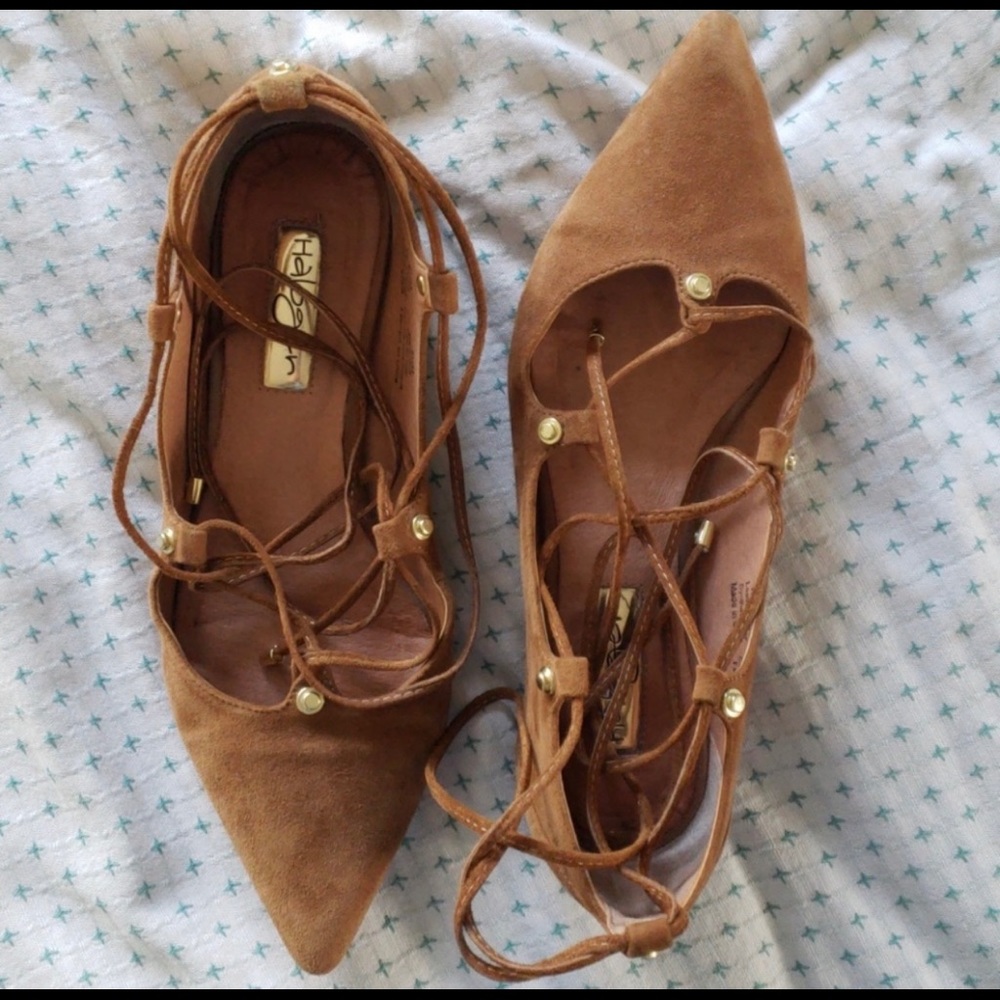 Halogen suede lace up flats